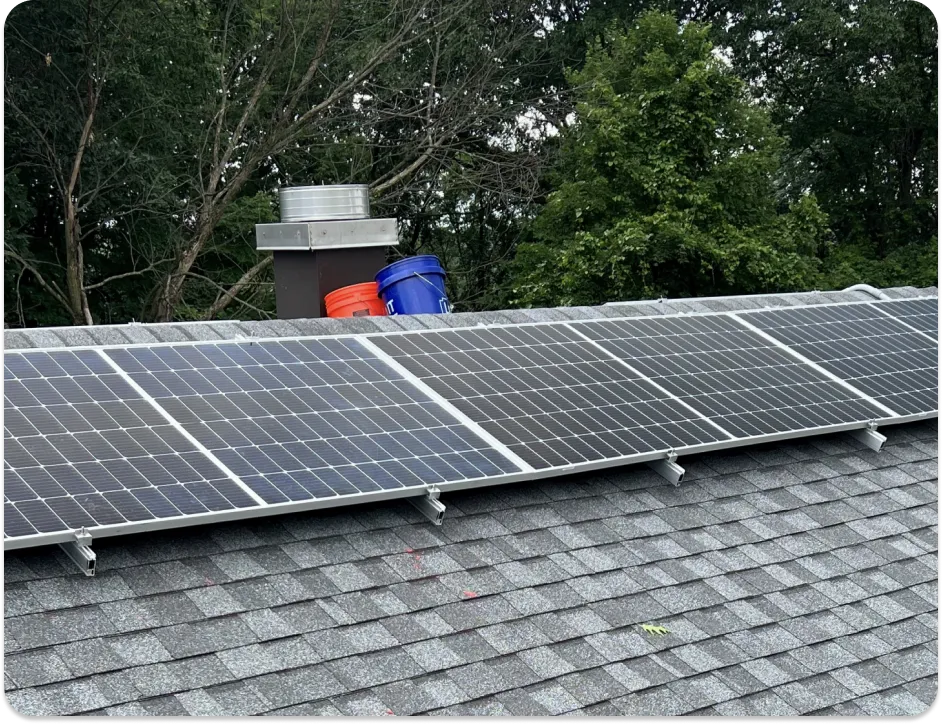 Solar panels on a rooftop