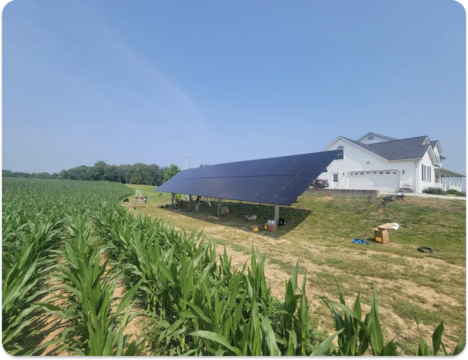 Solar panels on a rooftop