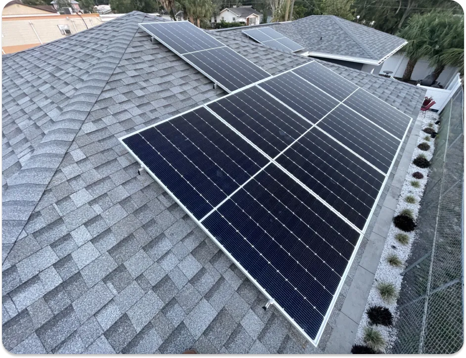 Solar panels on a rooftop